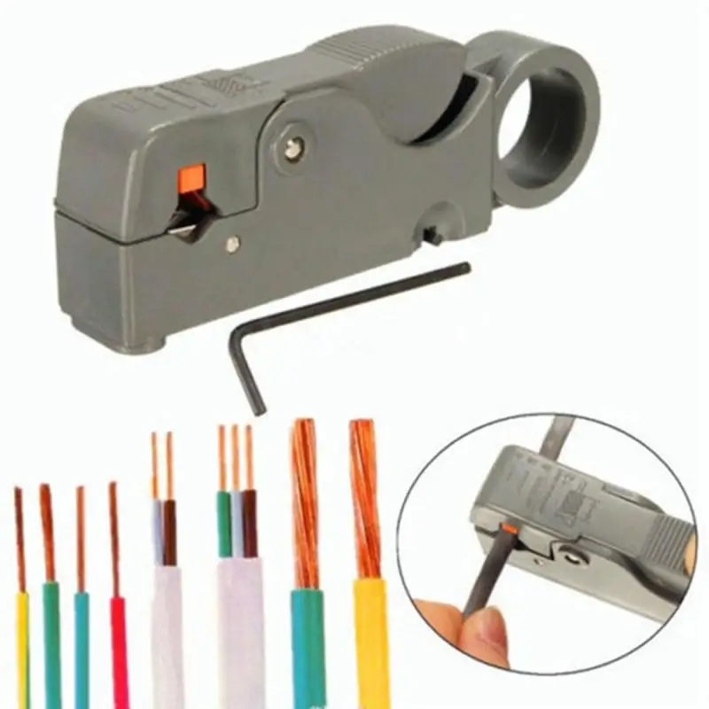 

Rotary Coaxial Cable Cutter Automatic Stripper Network Stripping Instrument Stripping Pliers Knife for 4/6/8/12mm Diameter Cable