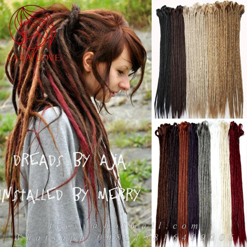 Colorful Synthetic women's dreadlock extensions Handmade 