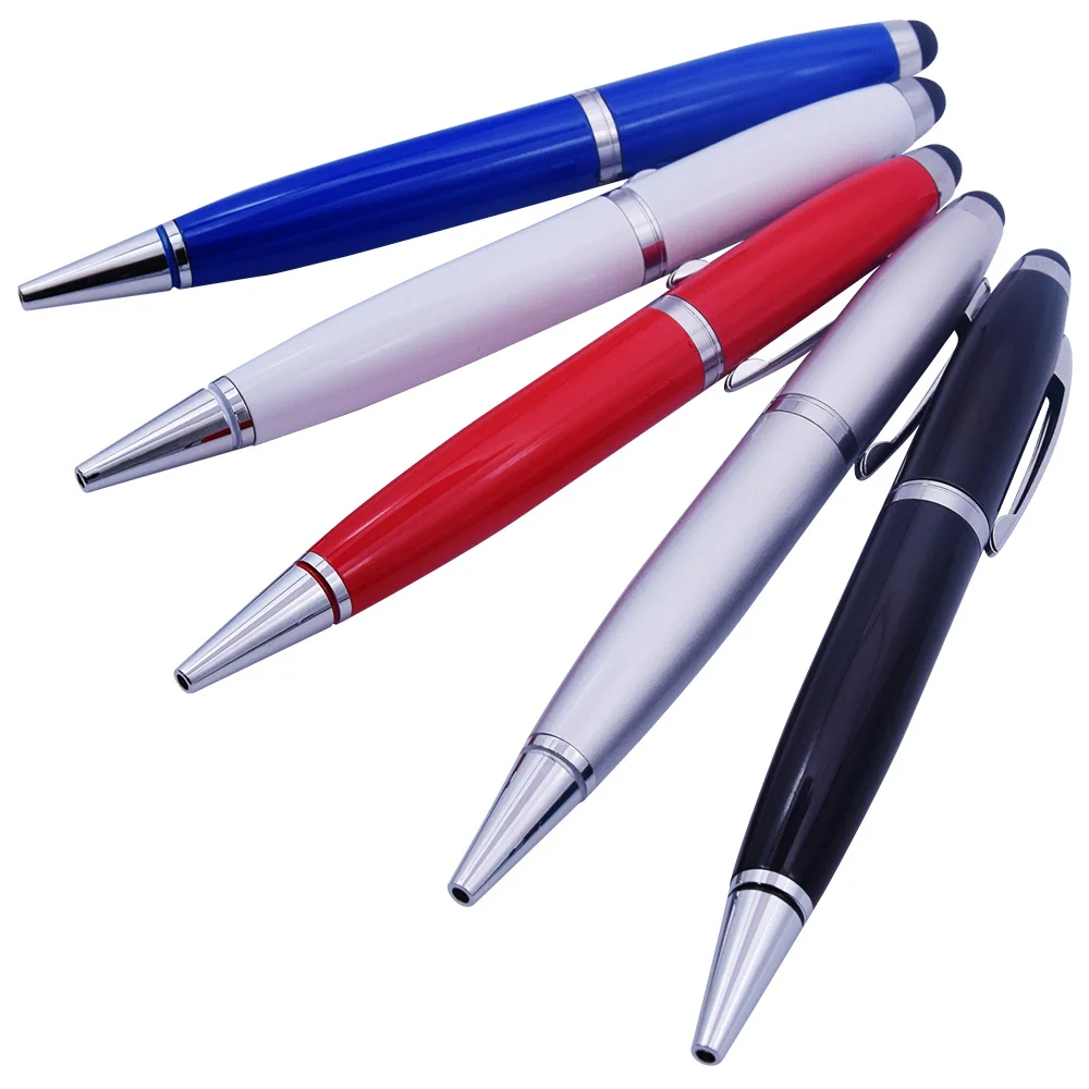 Creative School Rollerball Pen USB Flash Drive 2.0 128MB Metal Pendrives 64gb 32gb Memory Stick 16gb 8gb for Gift Customize Logo