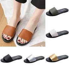 Women Open Toe Fashion Leisure Beach Walk Slippers Flat Color Student Shoes slippers women summer flip flops women shoes