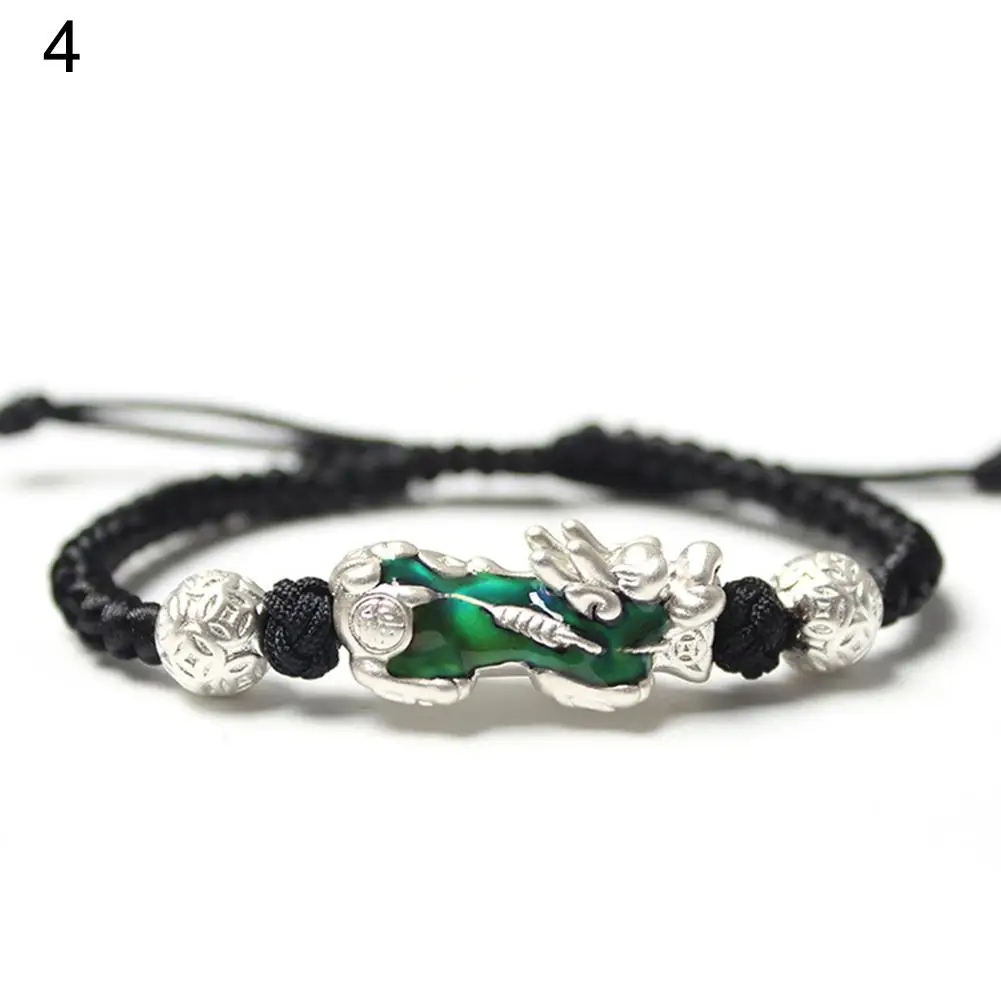 

Chinese Pixiu Pendant Unisex Beads Chain Braided Rope Bracelet 2019