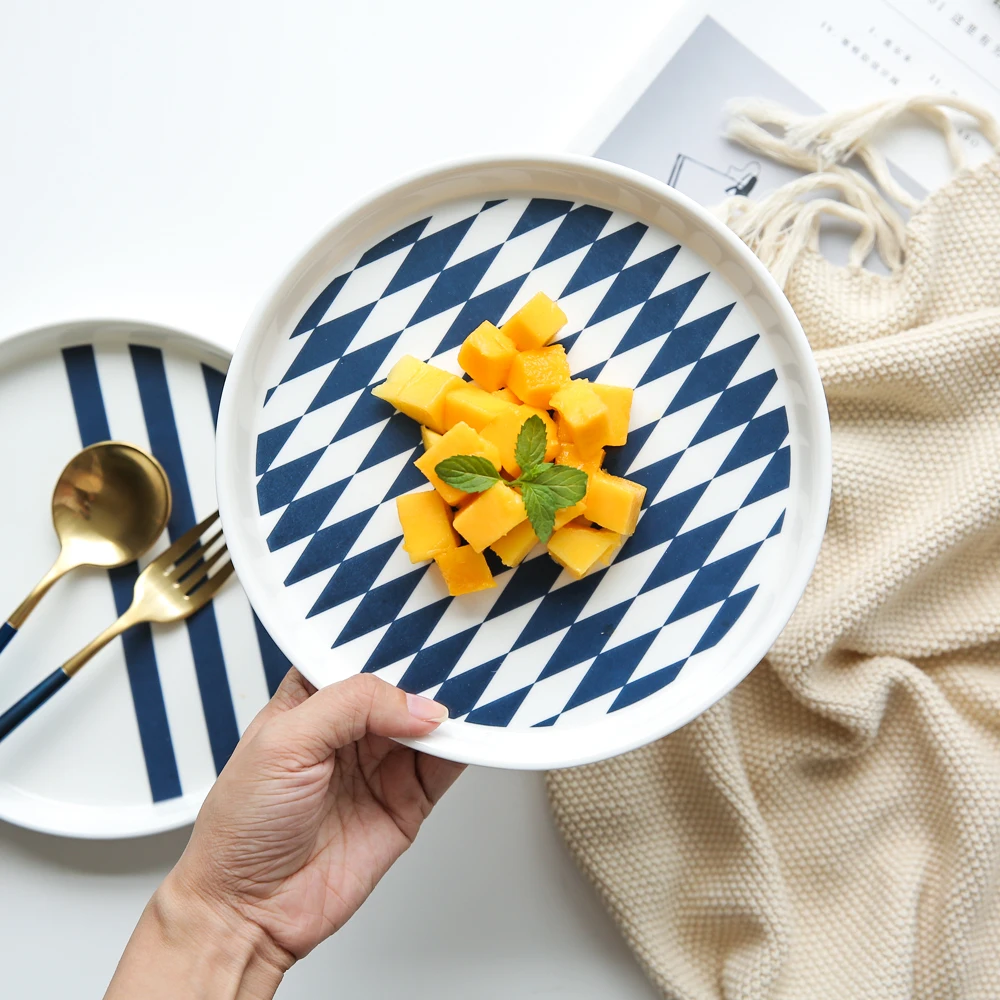 Nordic Керамика поднос для завтрака овощей фруктовый десерт Салатница тарелки для закусок для супа риса чашка, столовая посуда дома Retaurant Сделано в Китае