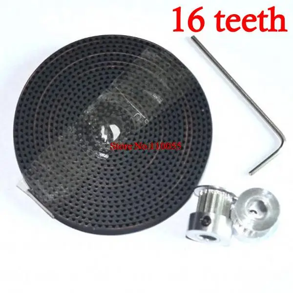 

2Pcs GT2 16 teeth bore 5mm timing Pulley And 2m GT2-6mm Open GT2 Belt for 3D printer Wholesale BEST quality