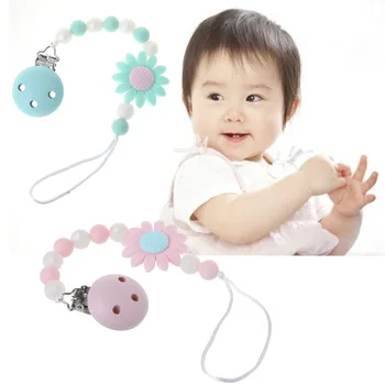 

1Pc Silicone Teething Pacifier Clips With Safe Silicone Beads Pacifier Chain Holder For Nipples Baby Chew Toys Hot