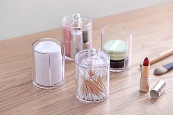 Najtaniej 1 PC Przezroczyste Akrylowe Kosmetyczne Makijaż Organizator łazienka Pudełko Do Przechowywania Pojemnik Z Tworzywa Sztucznego Pojemnik Na Waciki Bawełniane Wacik Kosmetyczny Uchwyt Na Kontroli Jakości 034