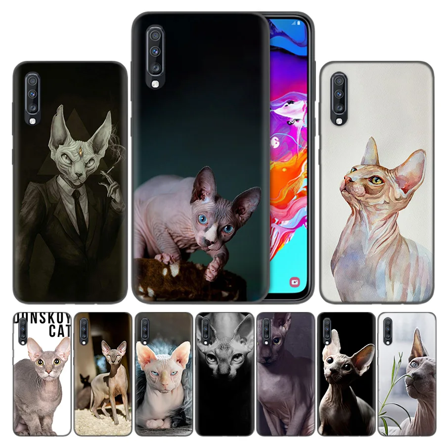

TPU Shell Coque Caca Covers Case For Samsung Galaxy A7 A8 A9 A6 J4 J6 Plus 2018 Note 8 9 10 S7 Edge Sphynx Cat
