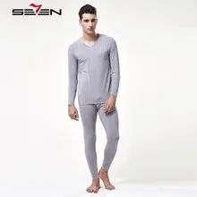 Seven7 брендовые хлопковые зимние с круглым вырезом теплые кальсоны для женщин комплект для мужчин полосатый тонкий термобелье