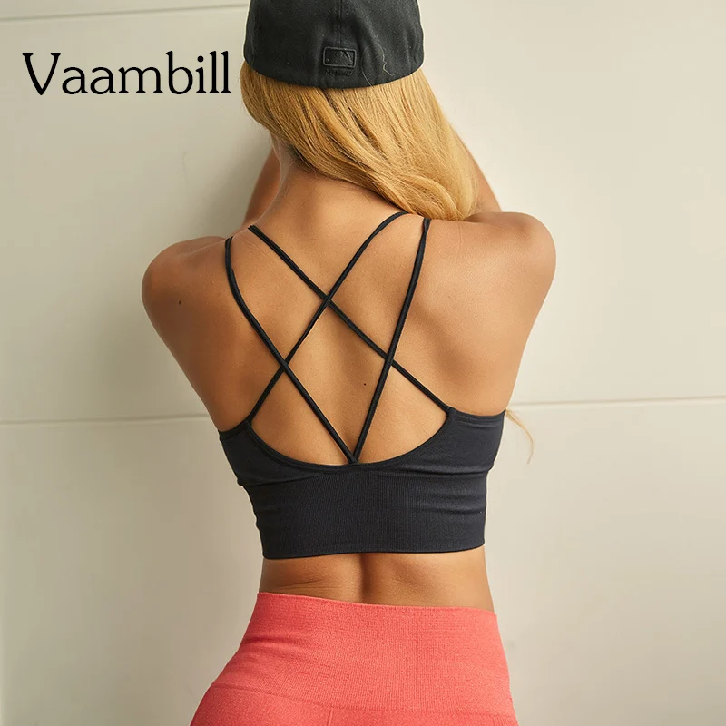 

Woman Strappy Crop Top Fitness Bh Female Backless Sports Bra Active Wear Women Bralette Underwear Women's Sport Yoga Bra