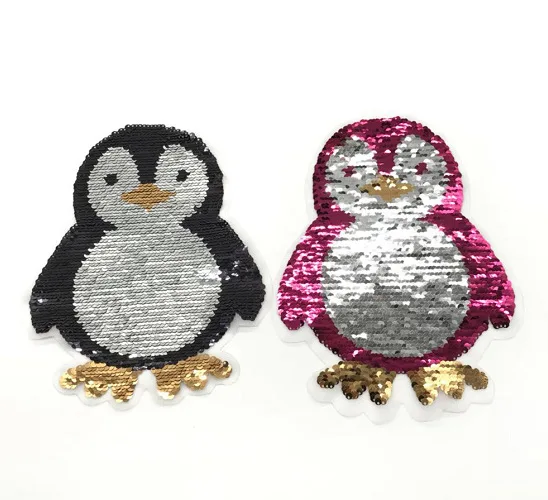 Милый пингвин Реверсивный изменить цвет аппликация пришивная заплатка для одежды DIY нашивка аппликации вакуумные пакеты для одежды пальто свитер ремесла