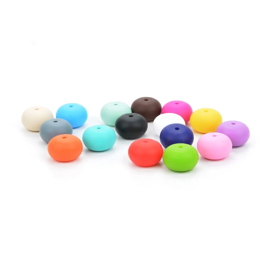 LOFCA 15 개 주판 실리콘 Teether 비즈 젖니 보석 젖꼭지 구강 케어 펜던트 목걸이 팔찌 장난감 BPA 무료 간호