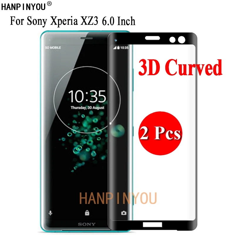 2 шт. для Sony Xperia XZ3 6 0 &quot9H ультратонкий 3D изогнутый Полноэкранный протектор экрана