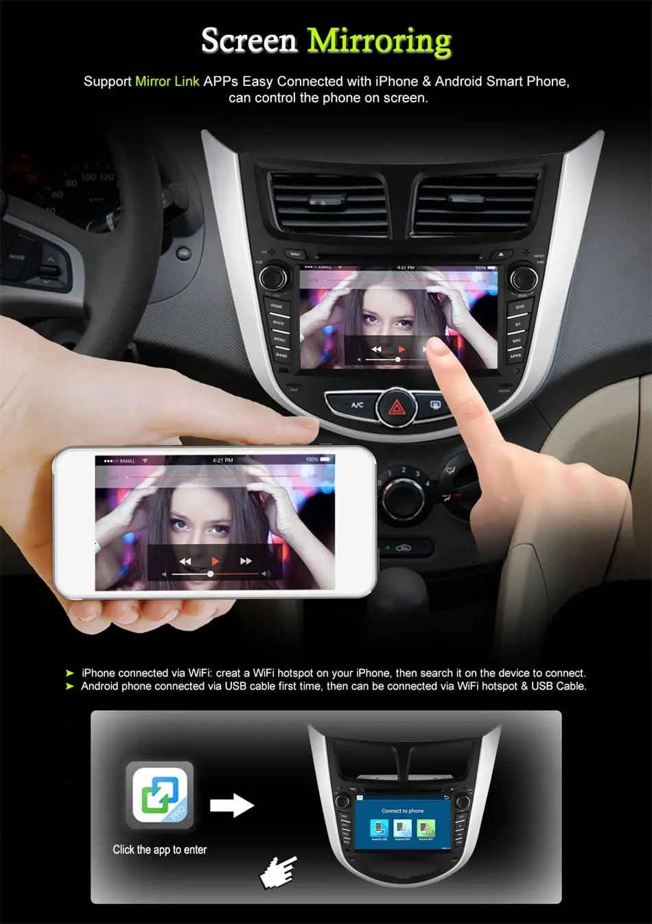 Perfect Quad Core 2GB RAM Android 6.0 Car DVD Player For HYUNDAI Accent Verna Solaris i25 2011 2012 2013 Radio GPS 4G LTE 6