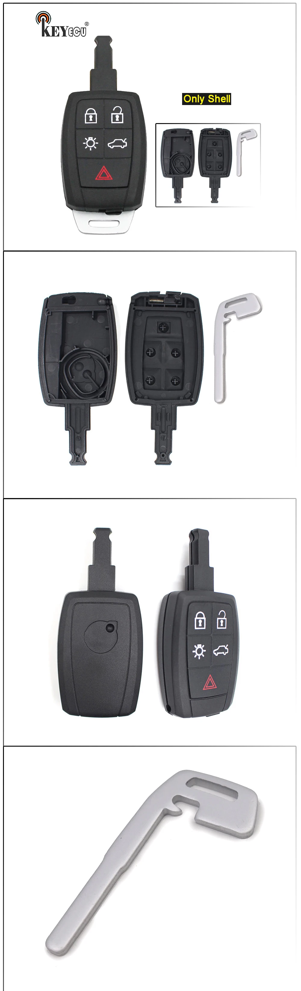 Keyforkess per per Volvo C30 C70 V50 S40 di Ricambio 4 1 5 Tasto Chiave A Distanza Dell'automobile Borsette Caso Fob FCC ID: KR55WK49259 - HTB1twgNBZyYBuNkSnfoq6AWgVXaA