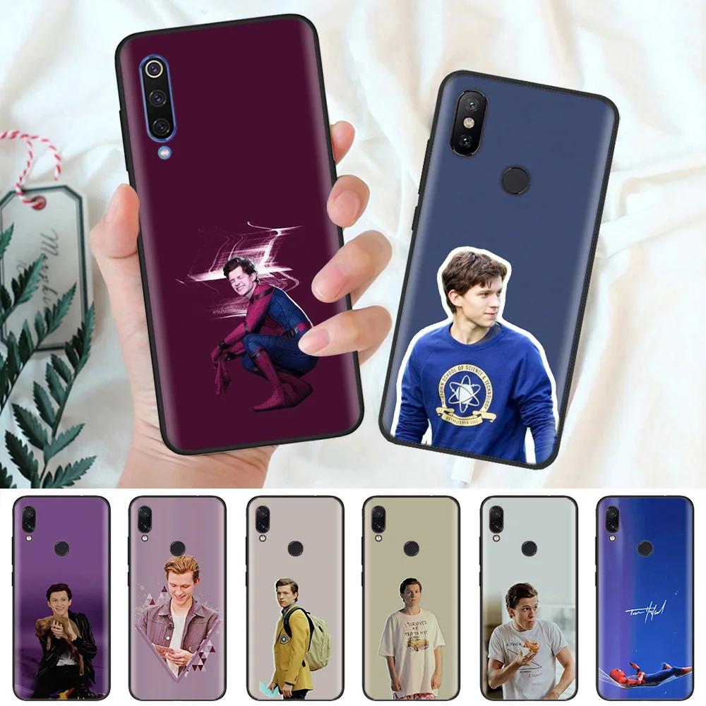 

Black Silicone Case Bag Cover for Xiaomi Mi A1 A2 8 Lite Play Redmi Note 7 6 6A 5 Plus 4X Pro Poco F1 Coque Core Tom Holland