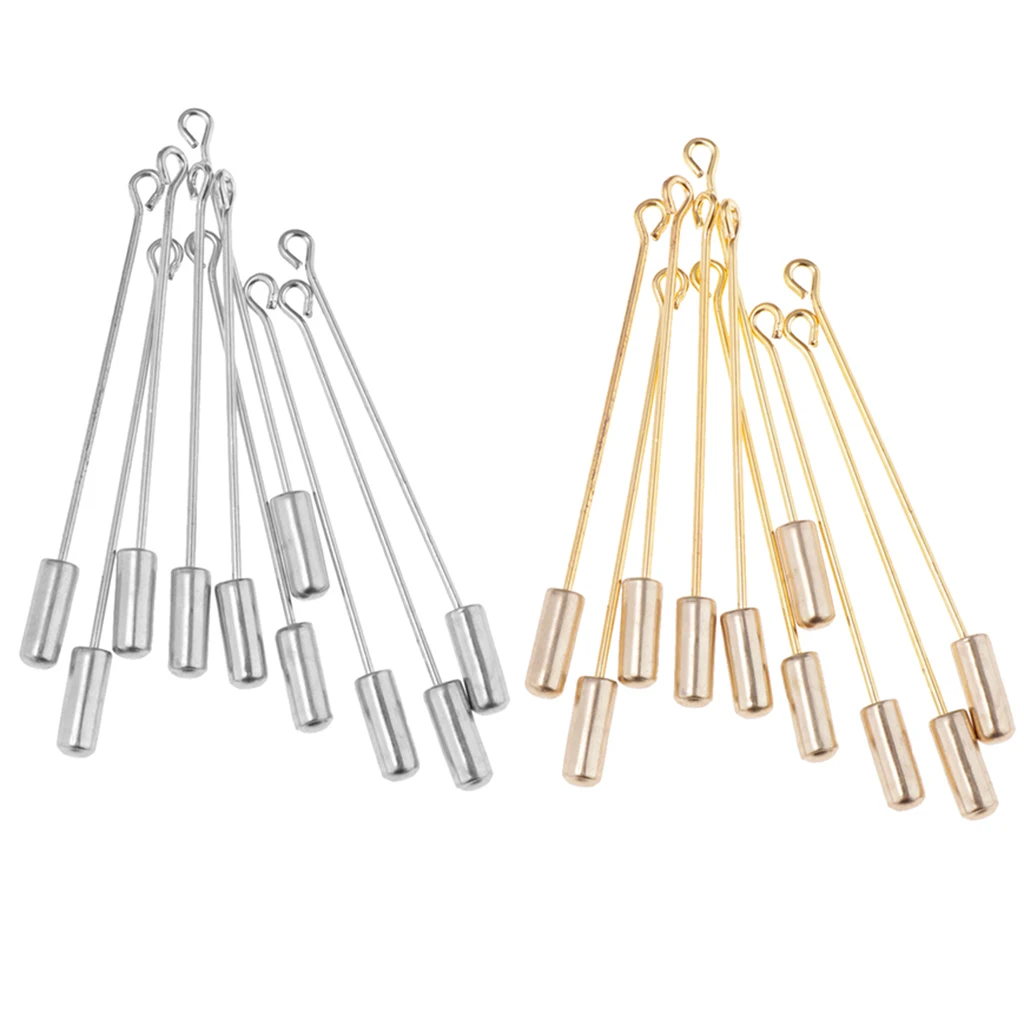 MagiDeal 20pcs Stainless Steel Long Needle Stick DIY Scarf Collar Lapel Pin Findings