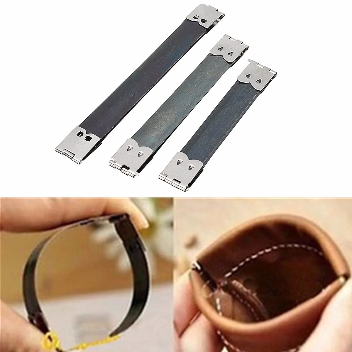 

10Pcs Silver Metal Flex Purse Frame Clasp DIY Internal Bag Accessories Internal Frame Clasp Lock For Purse DIY Sewing Bags Parts