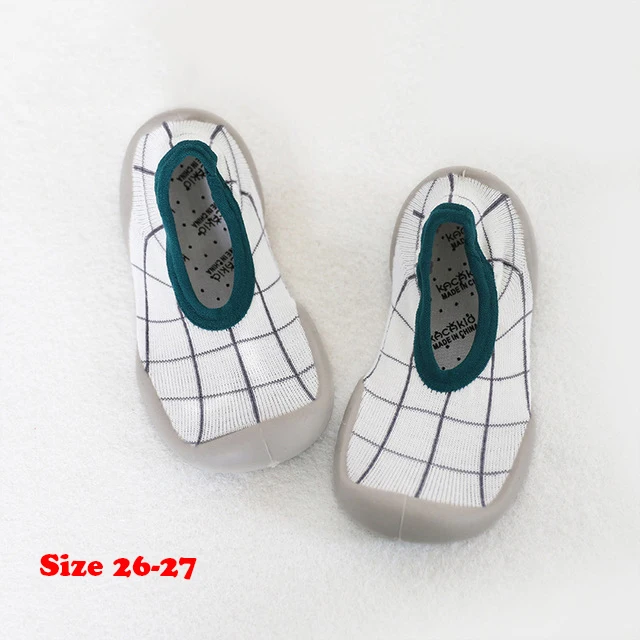 Детские носки с резиновой подошвой; домашние носки-тапочки для родителей и детей; нескользящие носки с мягкой подошвой; эластичные трикотажные тапочки для младенцев - Цвет: Size 26-27 Color D