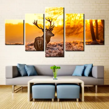 

Tigers Family Animal Snow Modular Canvas Print Dusk Deer Poster Wall Art Picture for Living Room Wall Decor Wholesale Dropship