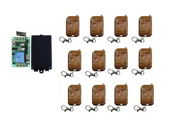 

free ship DC12V 1CH RF wireless remote control switch System, 12 X Transmitter +1 Receiver,315/433MHZ/lamp/ window/Garage Doors