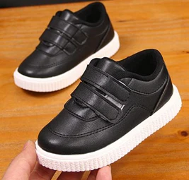 childrens black school trainers