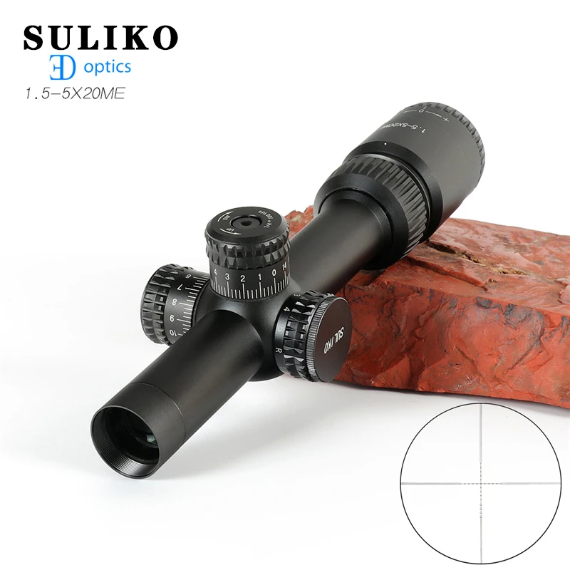 

SULIKO 1.5-5×20ME Hunting Riflescopes Adjustable Red Hunting Light Tactical Scope Reticle Optical Rifle Scope Fast Focus