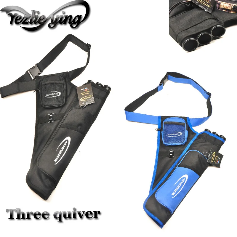 

Hunting Archery Shoulder Bag 3 Tubes Arrow Holder Adjustable Belt Strap for Compound/ Recurve Bow Outdoor hHunting Accessories
