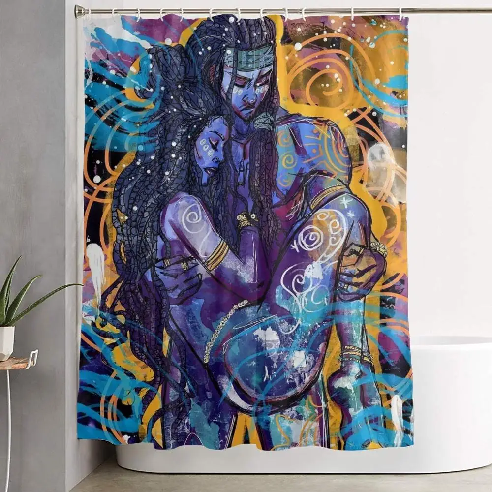 

Quality Stalls and Bathtubs Shower Curtain with Rustproof Grommets Holes Mold/Bathroom Curtains African Woman Man Love