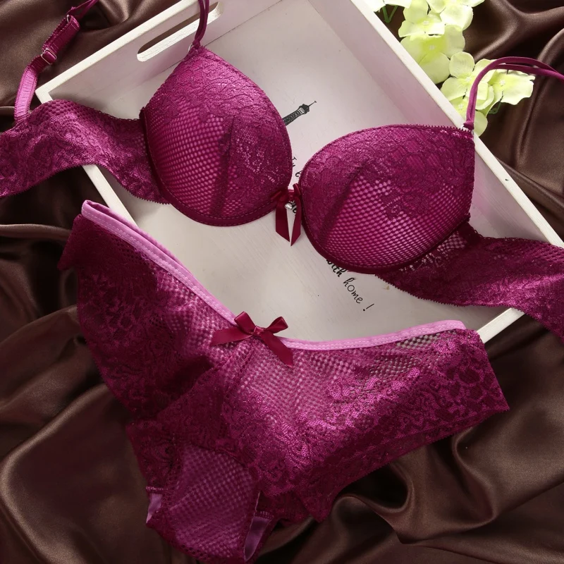 

Bras for Women Sexy Women Lace Bra Set Cotton Embroidery Underwear Push Up Bra and Briefs