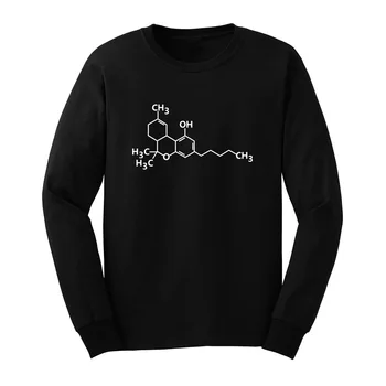 

Mens Structural Formula Long Sleeve Adult T-Shirts Casual Men Tee