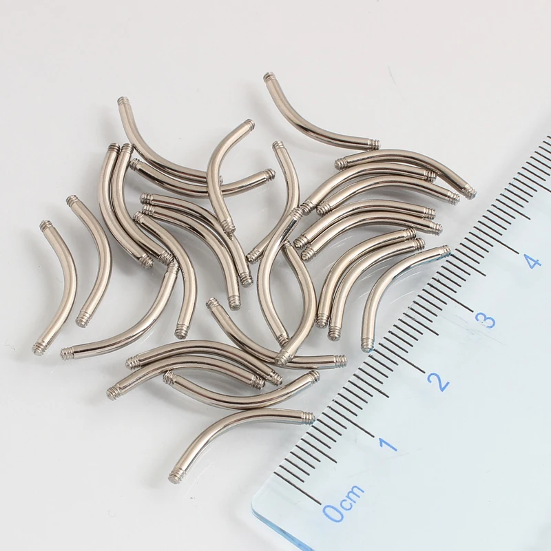 Body Piercing DIY Medical Stainless Steel Screw Thread Arc Rod Spare Part Belly button ring Eyebrow nail 10 pieces a Lot 14G 16G