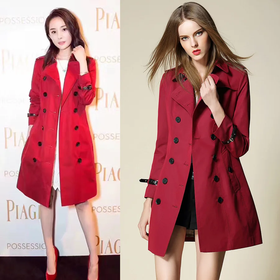 

BURDULLY Autumn And Winter Trench Coat Women 2020 British Style Trench Outerwear Mid long elegant female overcoat with belt