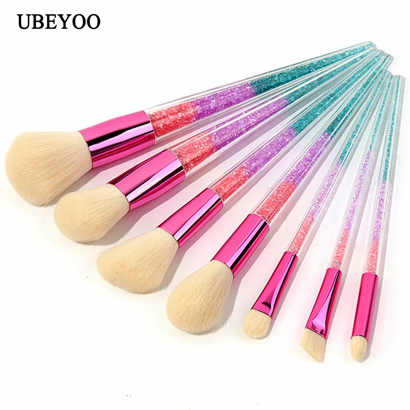 New 7pc/set Crystal Makeup Brush Professional Makeup Brush Set Good