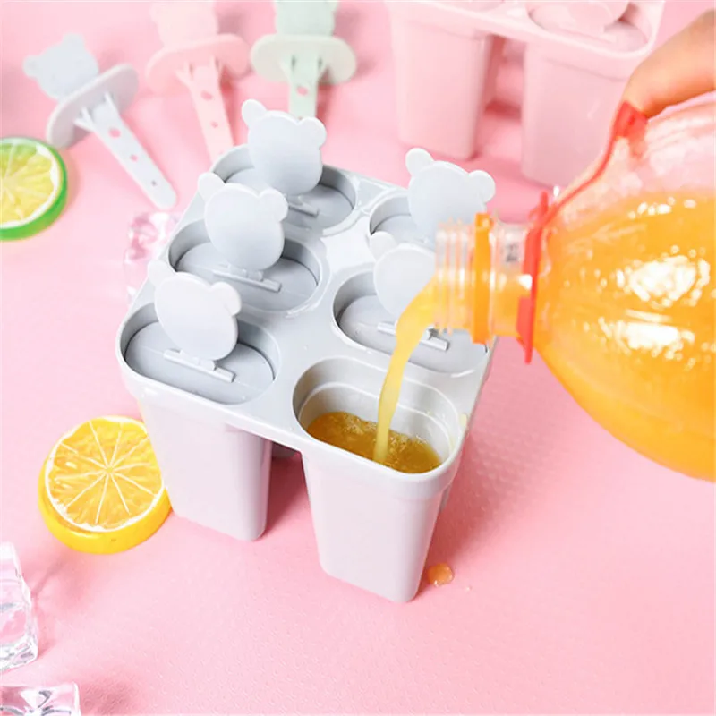 Формы для леденцов формы мороженого DIY милые 6 медведей йогурт ледяной ящик