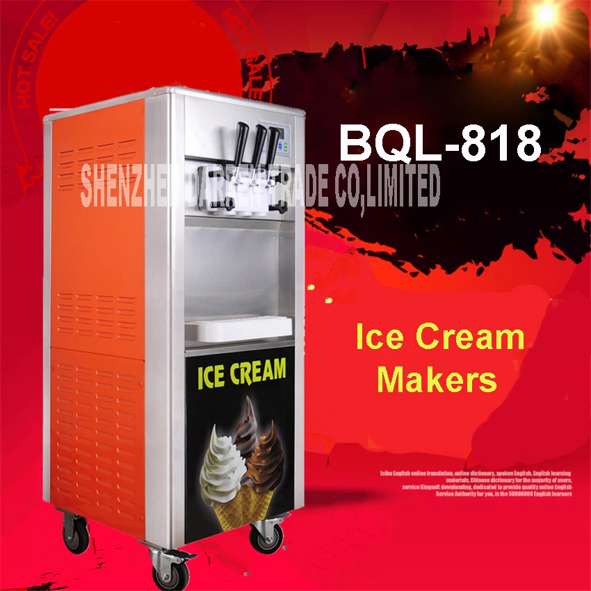 

Shipping by sea Commercial BQL-818 Upright Ice Cream Making Machine Soft ice cream maker 110~220V/1800W Rated output 18-23L/H