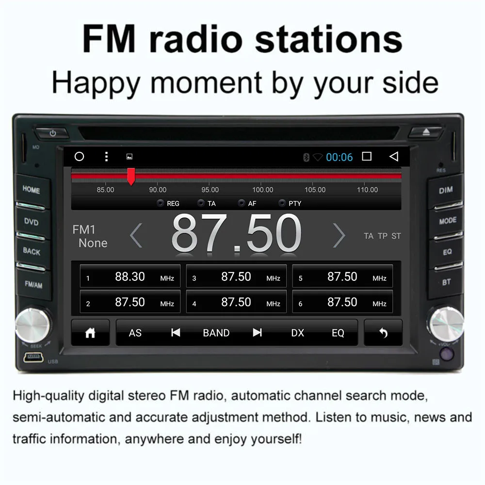 Perfect Android 9.1 2Din Universal Car DVD Player GPS Navigation In Dash Car Audio Stereo Multimedia MP5 Players Support Steering Wheel 1