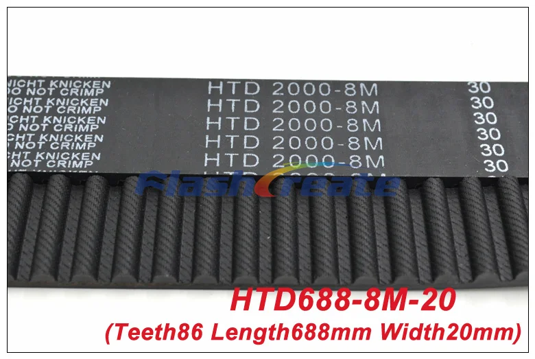 2pcs HTD8M Belt 688 8M 20 Teeth=86 Length=688mm Width=20mm Timing Rubber Closed-Loop 688-8M S8M Pulley | Обустройство дома