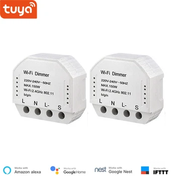 

Wholesale 2 pieces Tuya Smart WiFi Dimmer Switch Module 150W Smart Switch Dimmer Work with Alexa Echo Google Home compatiable