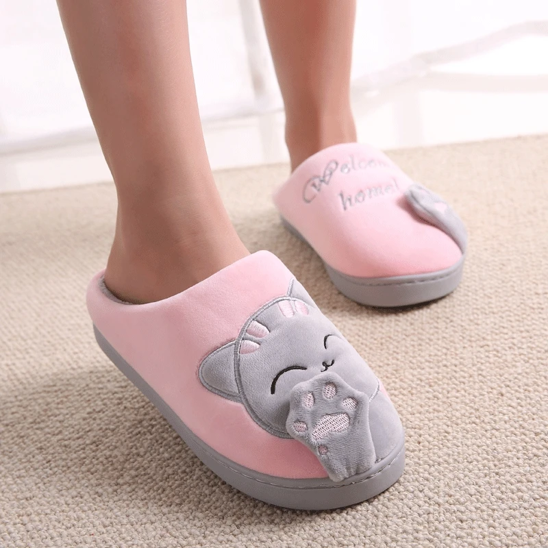 Women-Winter-Home-Slippers-Cartoon-Cat-Home-Shoes-Non-slip-Soft-Winter-Warm-Slippers-Indoor-Bedroom