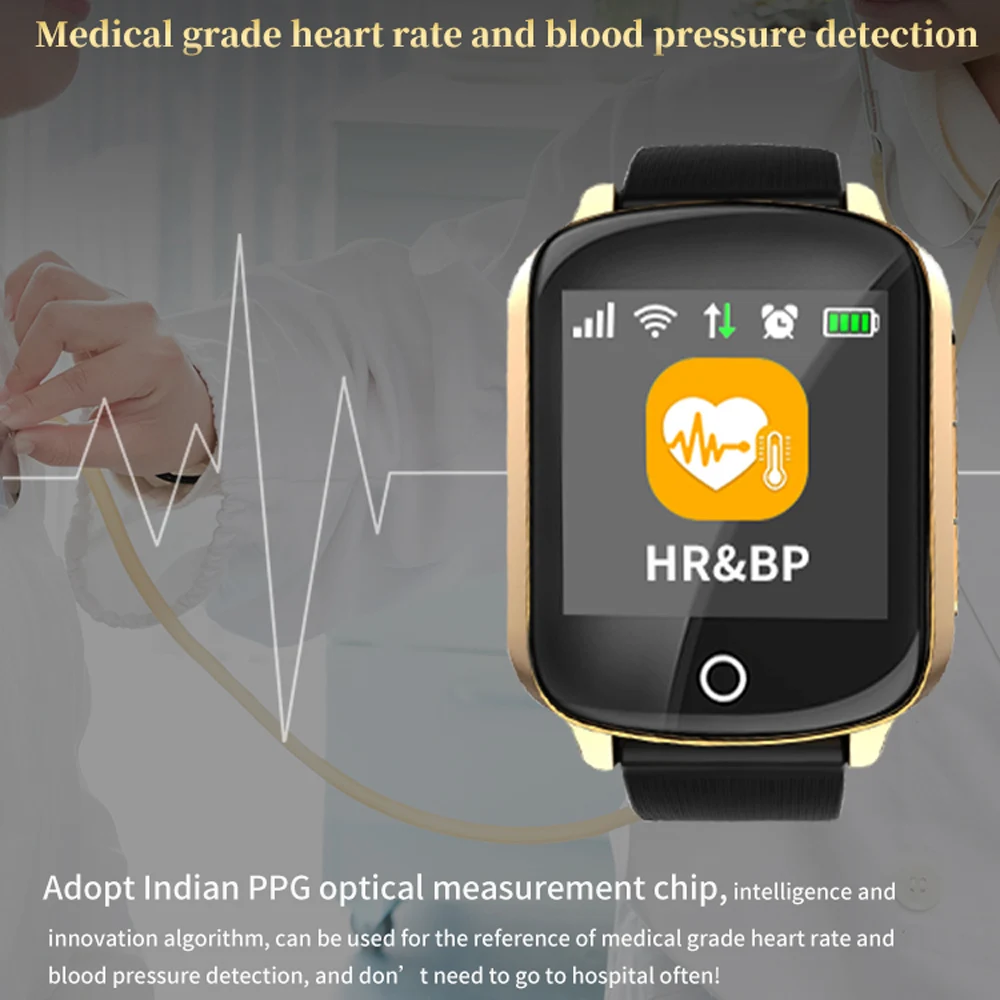 Продажа 696 D200 Смарт часы для пожилых людей font b gps b font + wifi монитор кровяного давления пульса мониторинг сна Осенняя сигнализация один ключ вызов для помощи ч...