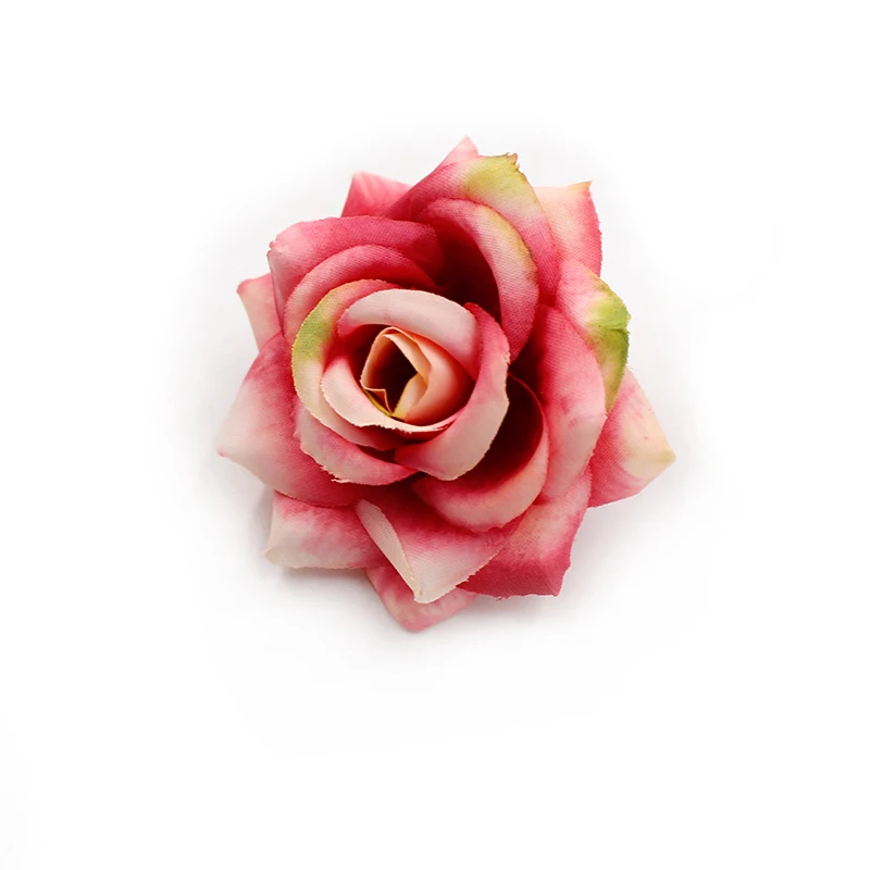 10pcs 6cm Artificial flower high quality Silk Rose Head Wedding Home Decoration DIY Flower Wall Scrapbook Gift Box