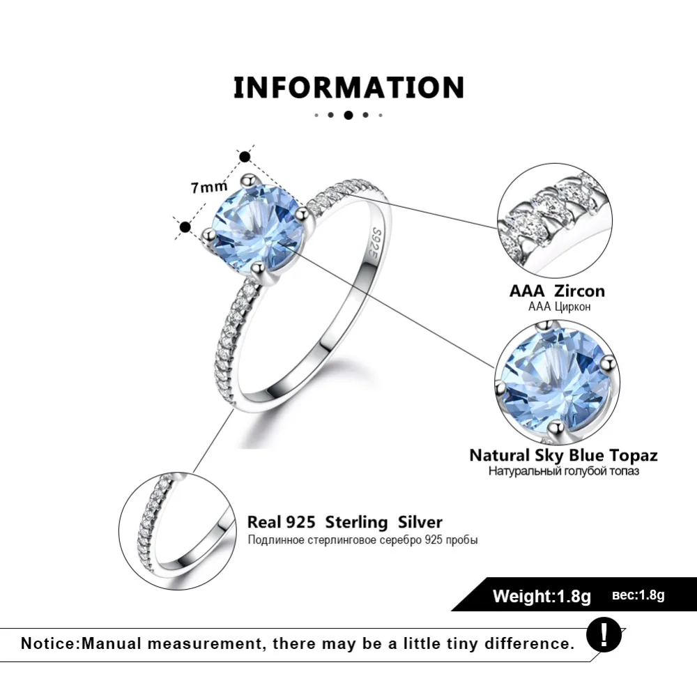 ORSA JEWELS Настоящее 925 пробы Серебряное обручальное кольцо для женщин, обручальное кольцо с натуральным голубым топазом, женское ювелирное изделие, подарок VSR10