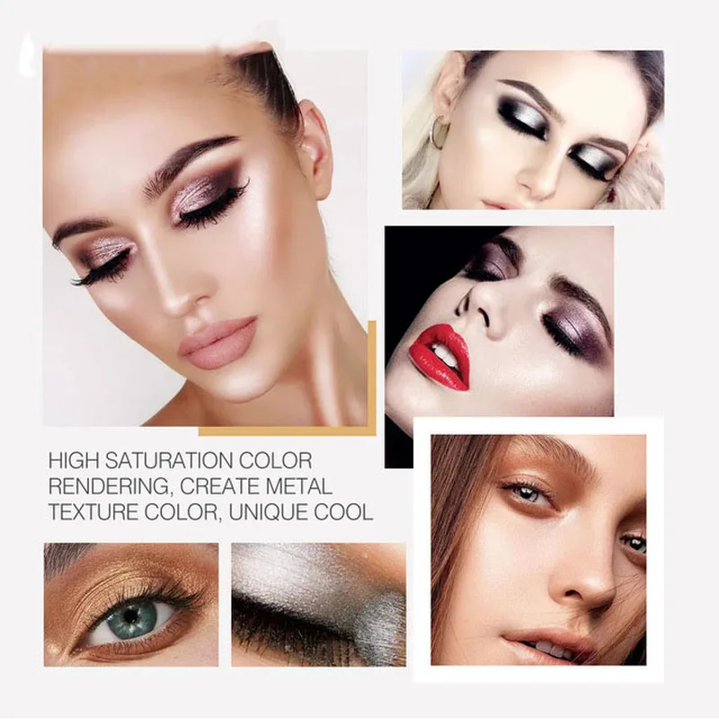 

Monochrome Pearlescent Eyeshadow Metallic 6-Color Crystal Diamond Shining Starry Eyeshadow makeup palette