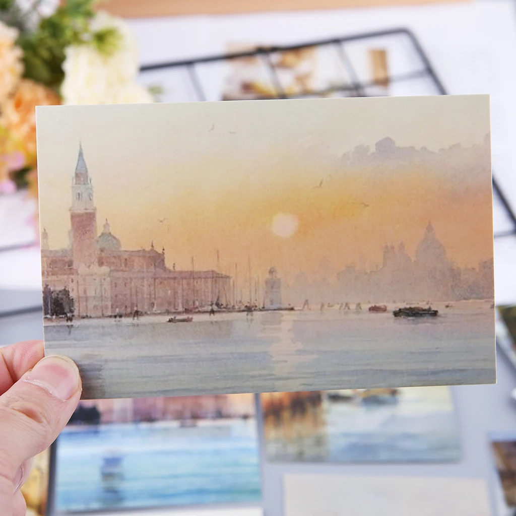 

30 Sheets Your City Paintings Retro Vintage Postcard Christmas Gift Card Wish Poster Cards #326