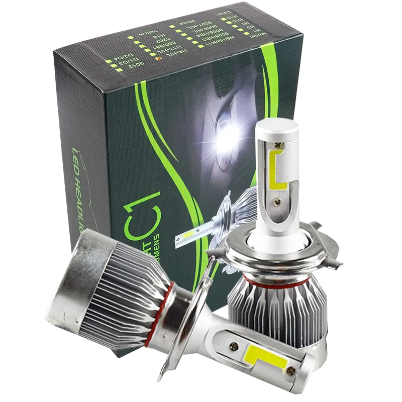 

JSLMin 2pcs Car Headlight C1 H4 H7 H1 H3 Led 60W/set 6000LM/pair Car LED Light Bulbs 9005 9006 9012 Led Lights Automobile Lamp