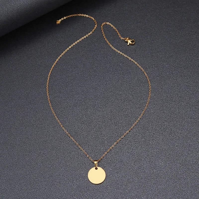 Hibobi Stainless Steel Necklace Women Jewelry Round Trendy Necklaces Pendants Chain Donot Fade Valentine's Day Gift (1)