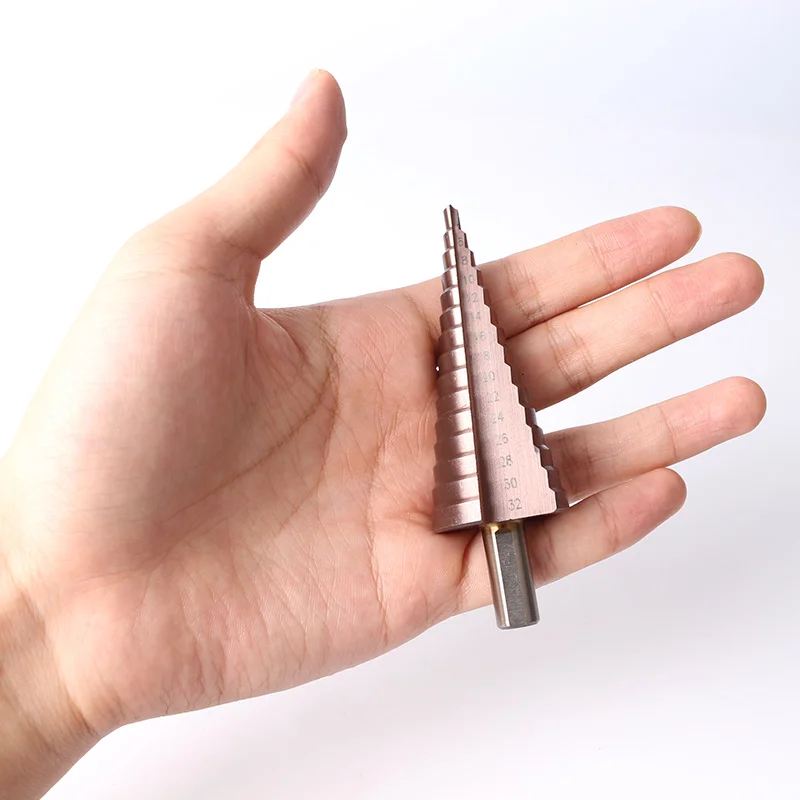 CO / M35 HSS Multifunctional Triangle Shank 4-32MM Straight Groove Metal Step Bit Stainless Steel Hole Woodworking Power Tools CO / M35 HSS Multifunctional Triangle Shank 4-32MM Straight Groove Metal Step Bit Stainless Steel Hole Woodworking Power Tools