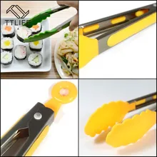 TTLIFE Силиконовые Кухня Кулинария сервировка салата щипцы для барбекю щипцы Нержавеющая сталь ручка для барбекю щипцы ПИЩЕВЫЕ ЗАЖИМ Цвет в случайном порядке