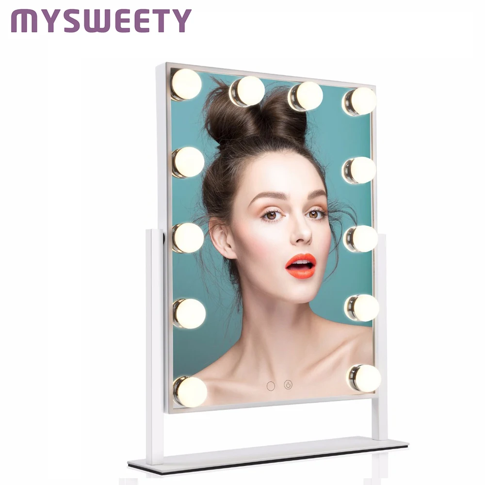 

Hollywood vanity Mirror Vanity Mirror with 12 Dimmable Bulbs and Power Supply Tabletop Mirror with 12 LED Bulbs Make up Mirror