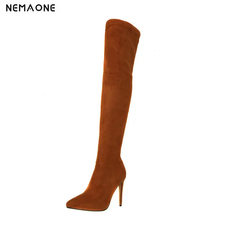 

2019 women fashion personality over the knee high women boots 10cm super high heel women shoes autumn winter party shoes