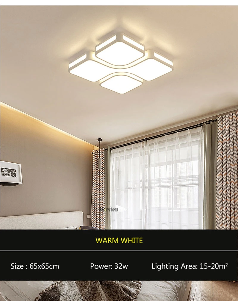 Modern Simple Acrylic LED Ceiling Lights Minimalist Rectangular Ceiling Lamp With Romote Control For Living Room Bedroom 220V (9)